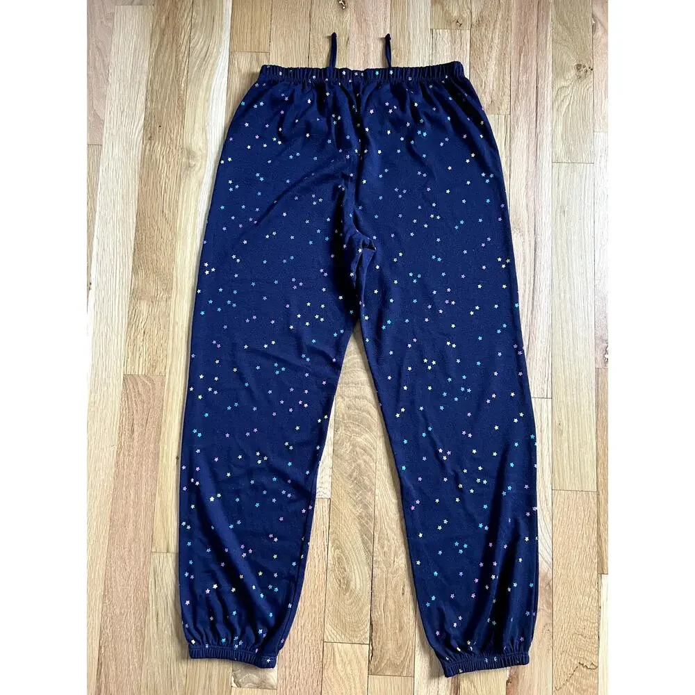 Gap 2-Bundle White Leopard & Navy Stars Jogger Pajamas Pants (Youth size 12)